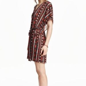 Womens H&M Tribal Aztec Beach Dress w Belt - Sz M